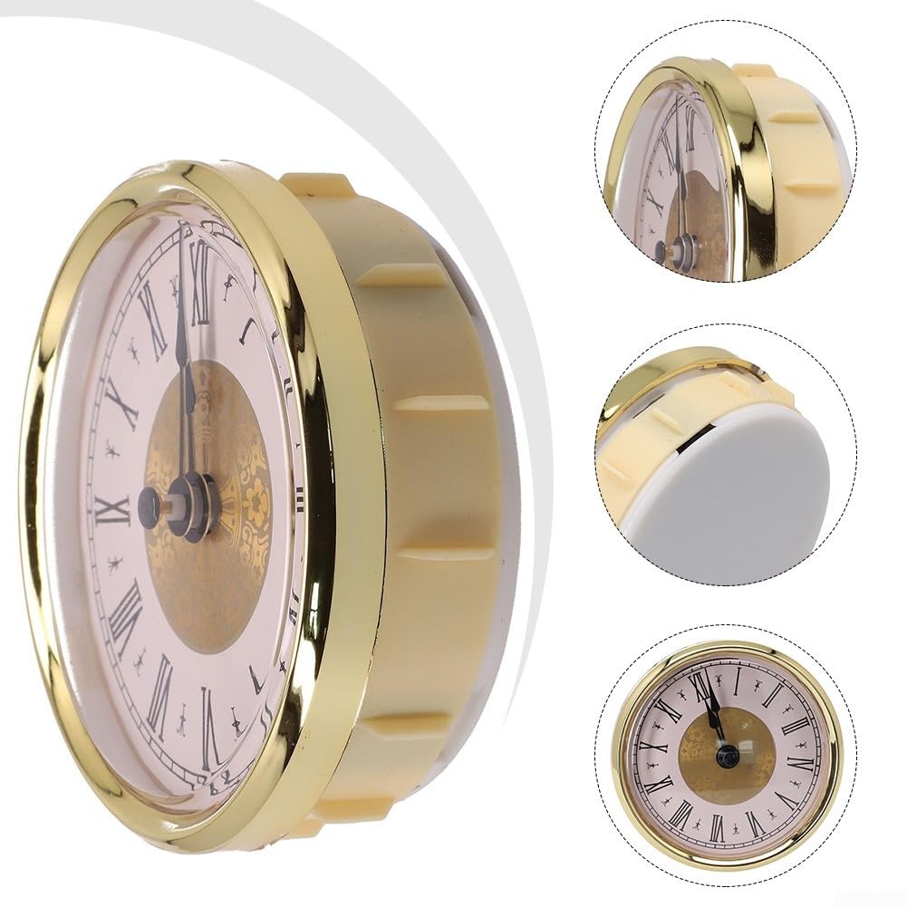 Zoegneer Arabische Ziffern Quarzuhr-Einsatz DIY Uhr Reparatur 80 mm Durchmesser runde Uhr Einsatz (Gold A)