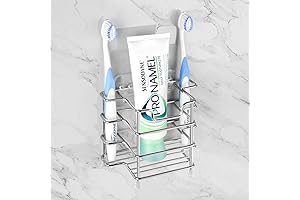 Convenient Wall-Mounted Suction Toothbrush Holder for Hassle-Free Bathroom Organization