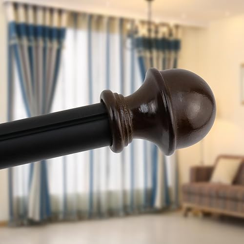 Vista 7 de T Tulead Soporte de barra de cortina de madera Soporte de barra de armario Soporte de barra de cortina de cabeza 2 piezas (blanco)