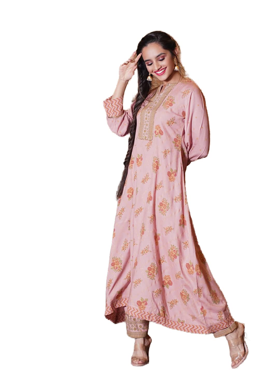 Gulmohar Coral Kurta Set