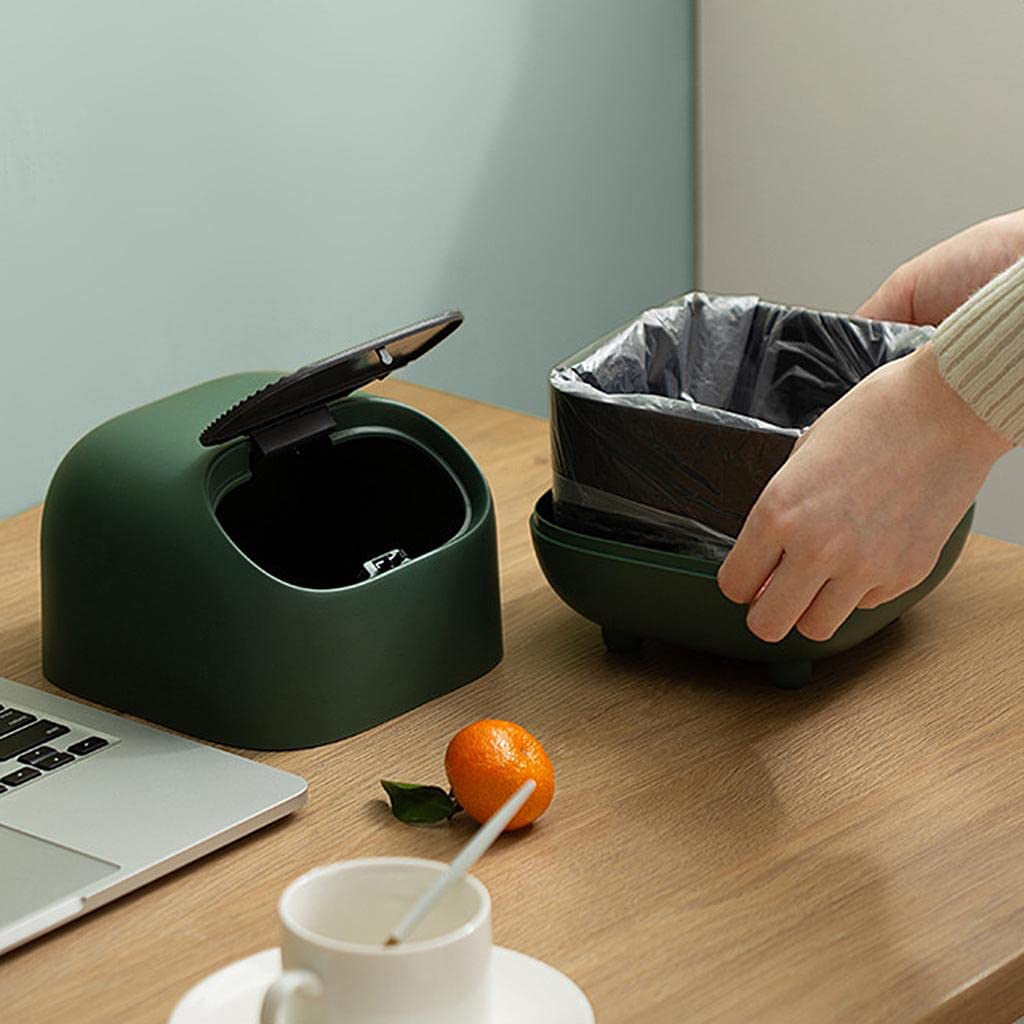 VMS INDIA Desktop Small Waste Garbage Basket Bin for Desk Office Kitchen Green-image-33