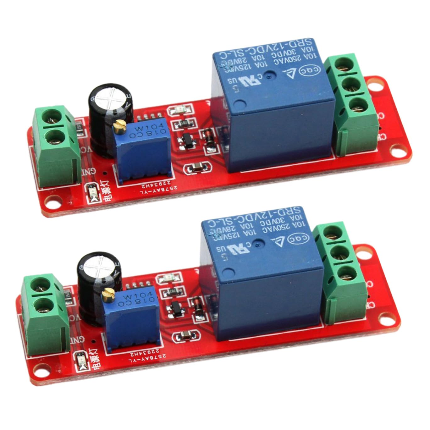 DECHOUS 12V Delay Timer Switch Module 2PCS Automatic Time Delay Relay for Car Electrical Appliances NE555 Monostable Circuit Design Waterproof Compact Size