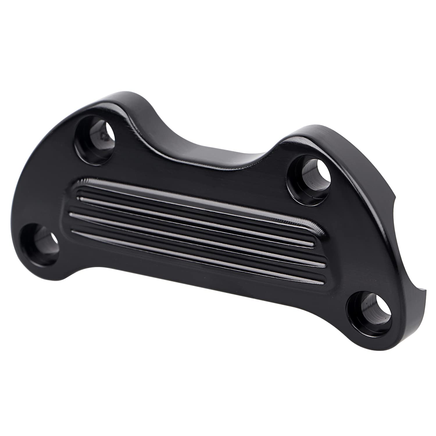 Nero Motociclo Morsetto superiore manubrio Morsetto riser manubrio da 1 pollice per Harley Street Glide Road King Softail, Dyna e Sportster