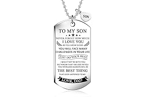 To My Son Dog Tag Necklace from Dad To My Son Never...