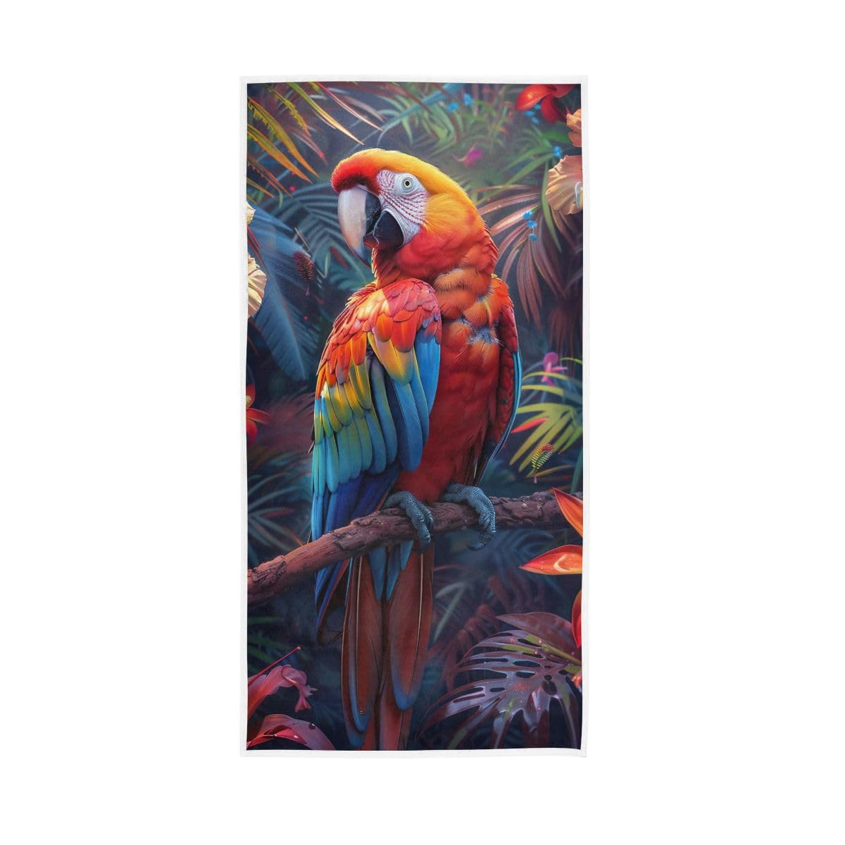 HUYGD Colorful Tropical Parrot Bathroom Hand Towels Decorative, Hand Towel for Bathroom, Travel, Camp, Hotel, Spa 15 x 30 Inches