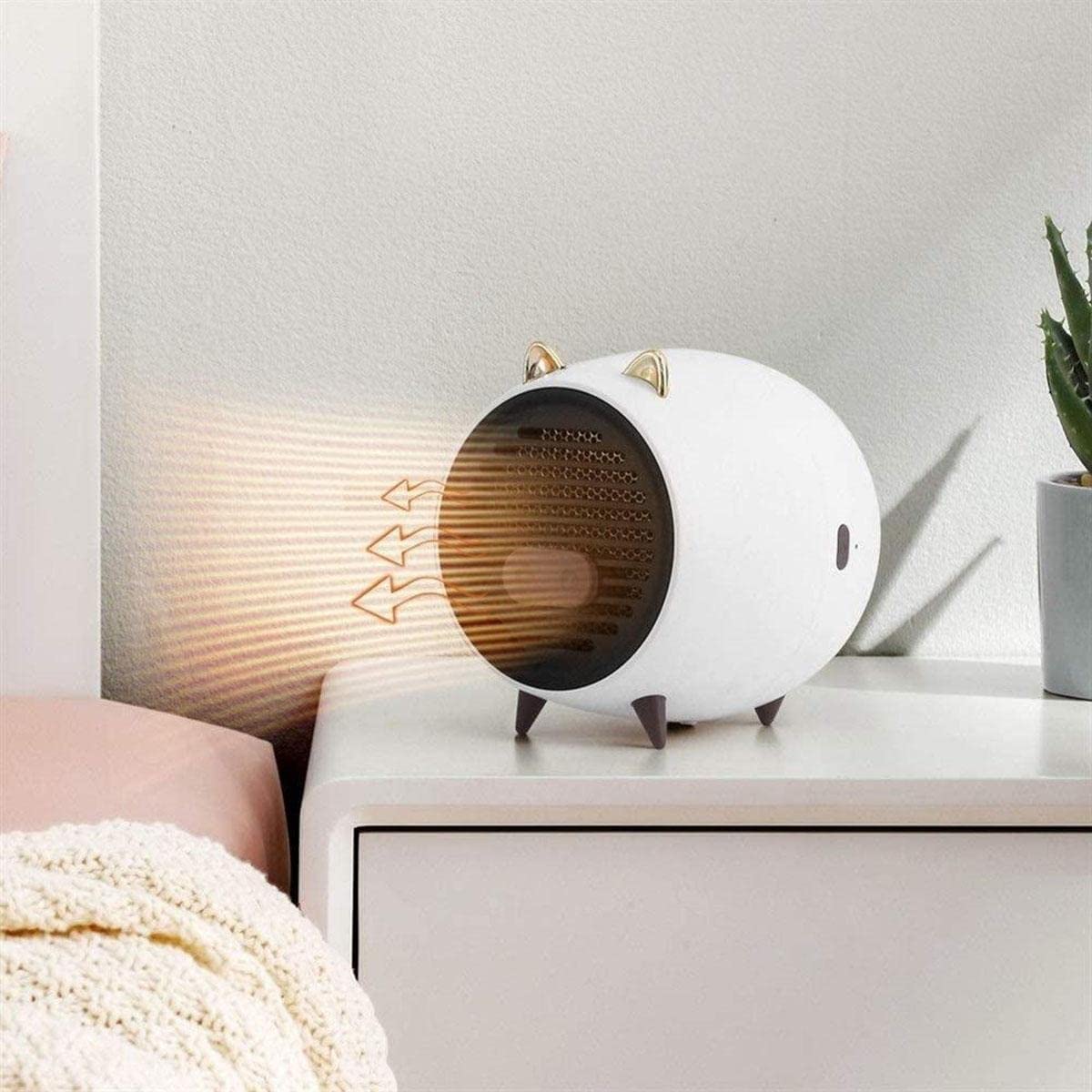Stufetta Riscaldatore elettrico adorabile Riscaldatore a ventola per animali a forma di maialino Riscaldatore a ventola elettrico portatile mini silenzioso per Ventola riscaldante portatile