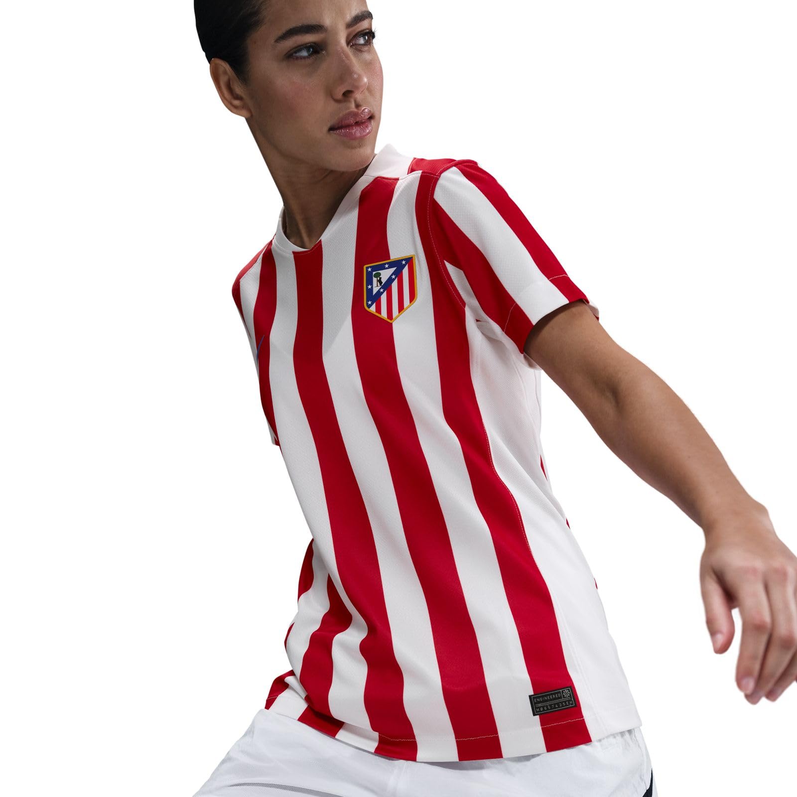Camiseta de fútbol réplica Atlético Madrid 2025/26 Stadium Home Nike con tecnología Dri-FIT para Mujer, HJ5089