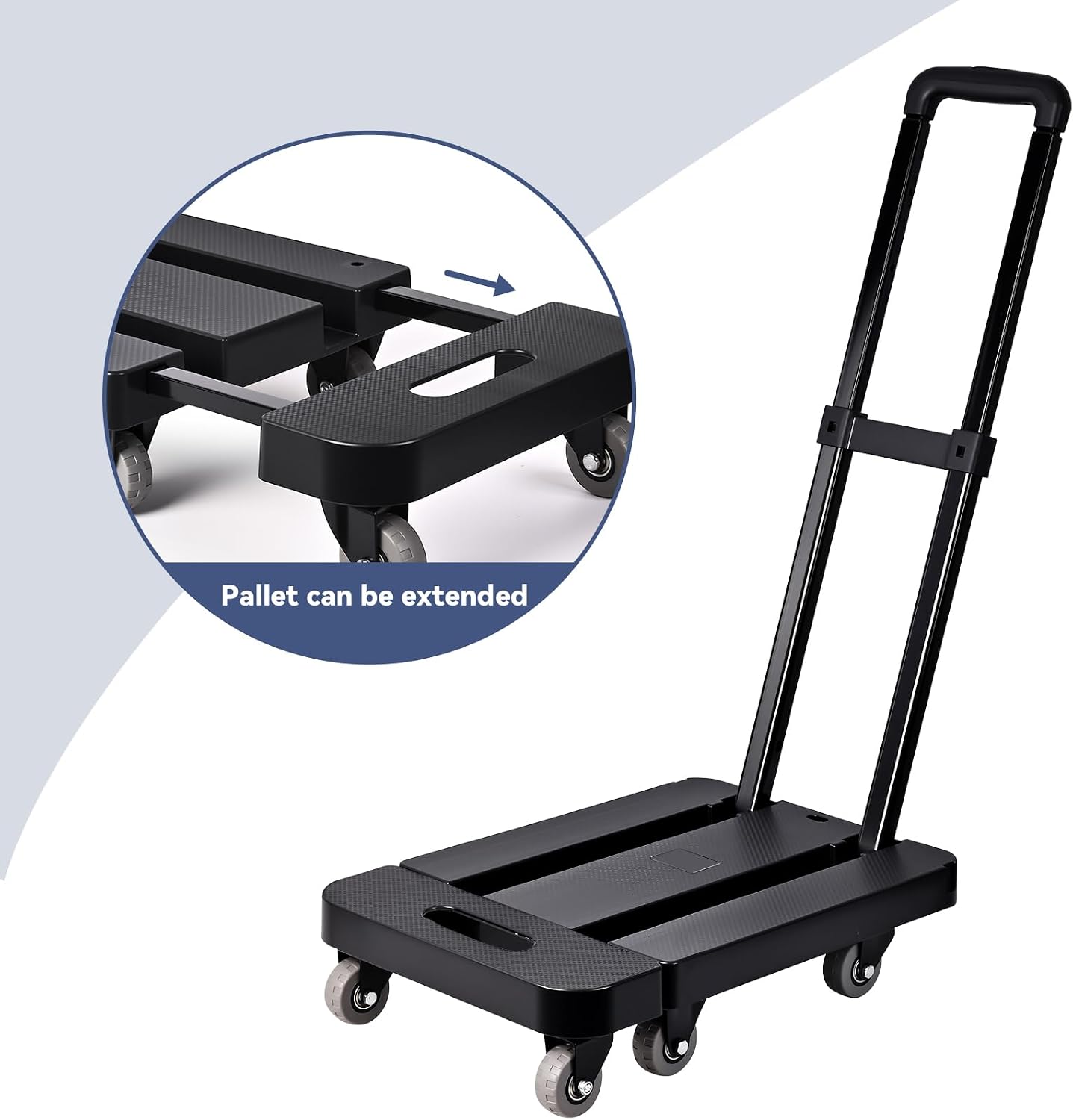 Folding Hand Truck,Travel, Moving, Shopping, Office Use, [Lightweight|Portable] Lightweight Portable Folding Trolley Cart & Utility Dolly with Non-Slip Wheels for Home and Warehouse Use
