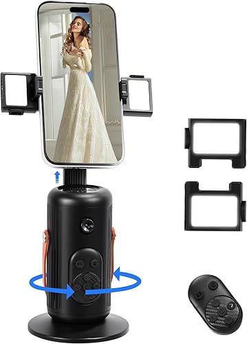 Trípode automático de seguimiento facial de 360, soporte para teléfono con base, transmisión en vivovideoconferenciaartefacto de vlog, control de