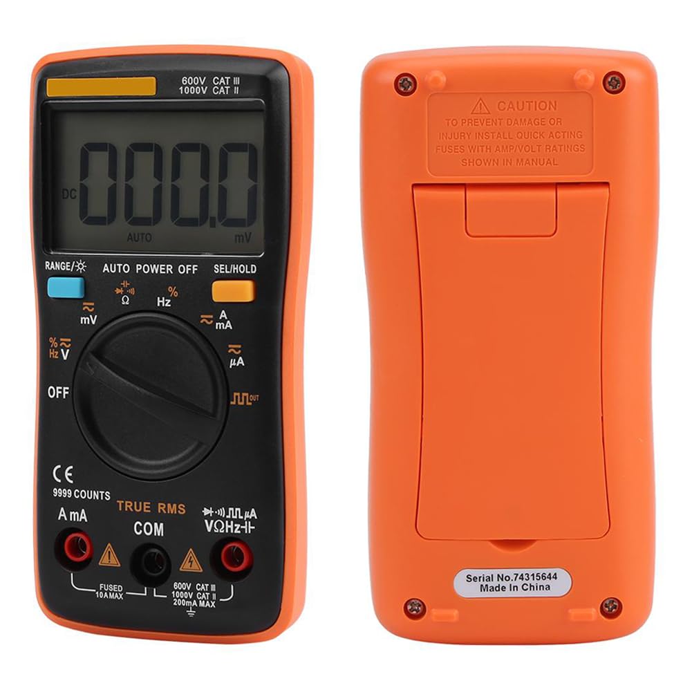 Aneng 9999 Multimetro A Gamma Automatica, Multimetro Con Display Digitale | A Vero Valore Rms 9999 Amperometro di Tensione Ac / Dc Tester Elettronico Ohm di Corrente, Con Sonde Multiuso