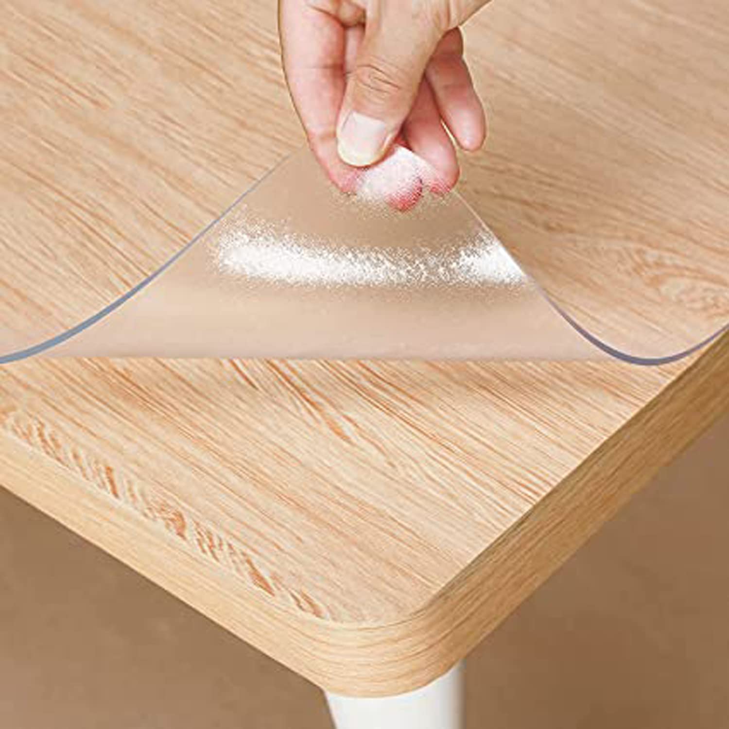 Sous-main de bureau transparent givré à bords ronds - Imperméable - Doux - Antidérapant - Durable - 120 x 60 cm