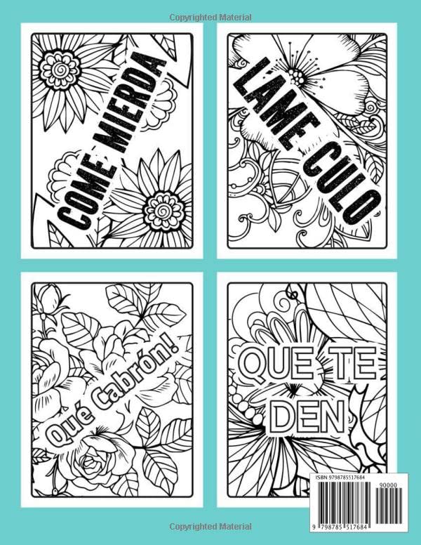 Spanish Swear Words Coloring Book For Adults: Funny Curse Word & Swearing Pages, Stress Relief, Relaxation & Antistress Color Therapy, Adult Curse Words - Image 2