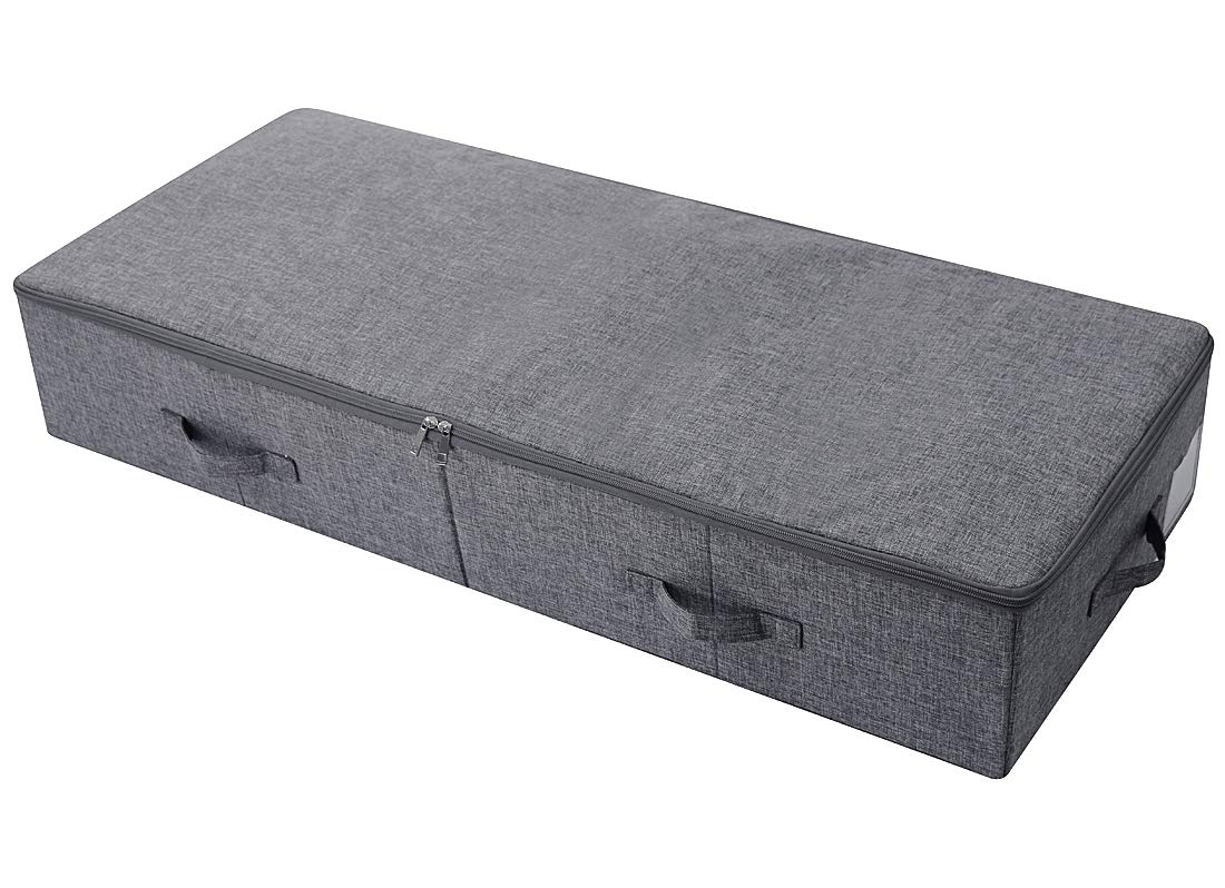 iwill CREATE PRO Large Under The Bed Storage Container for Duvets, Blankets Bedding Accessories, Black Gray