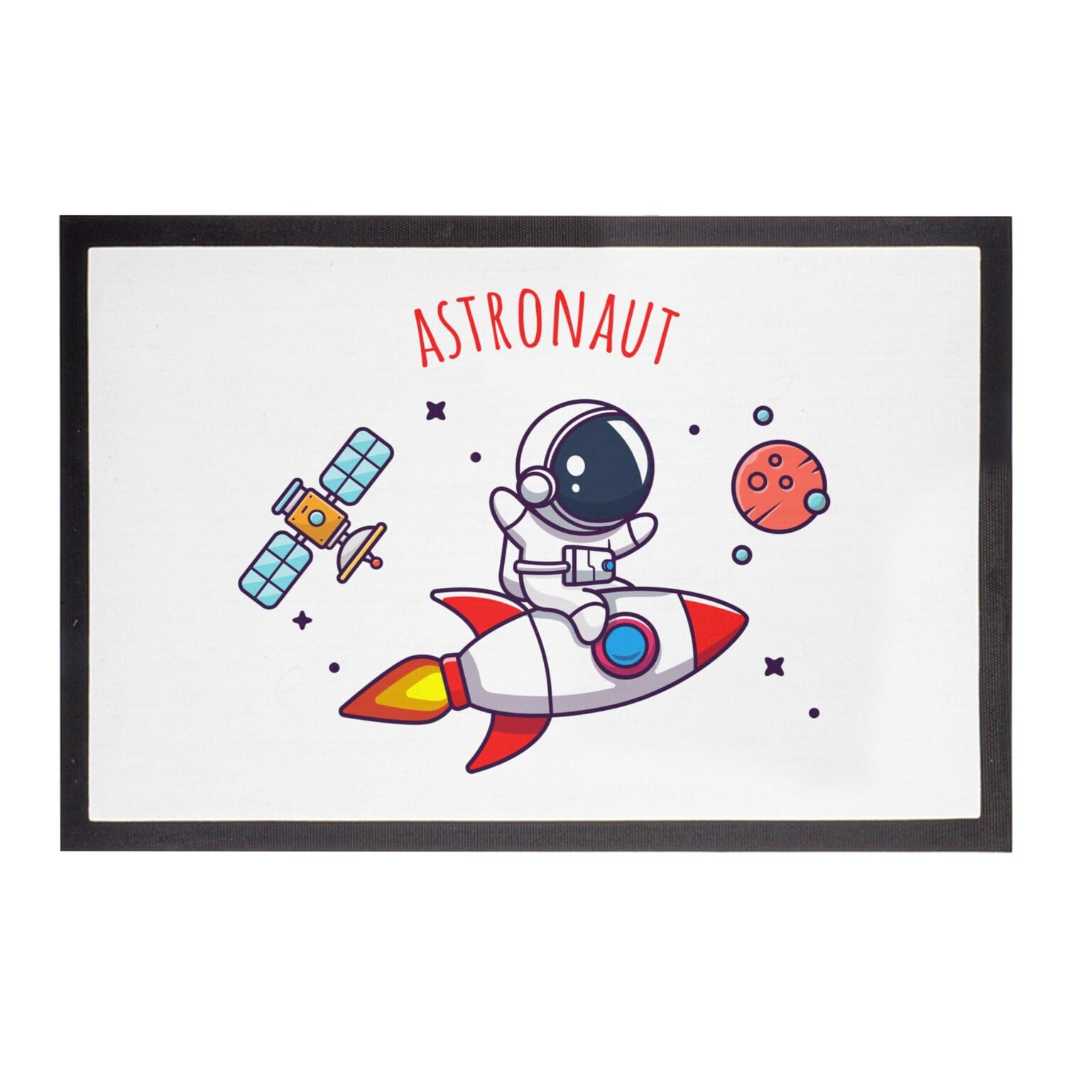 Paillasson blanc astronaut anti saleté tapis lune satellite 75x50