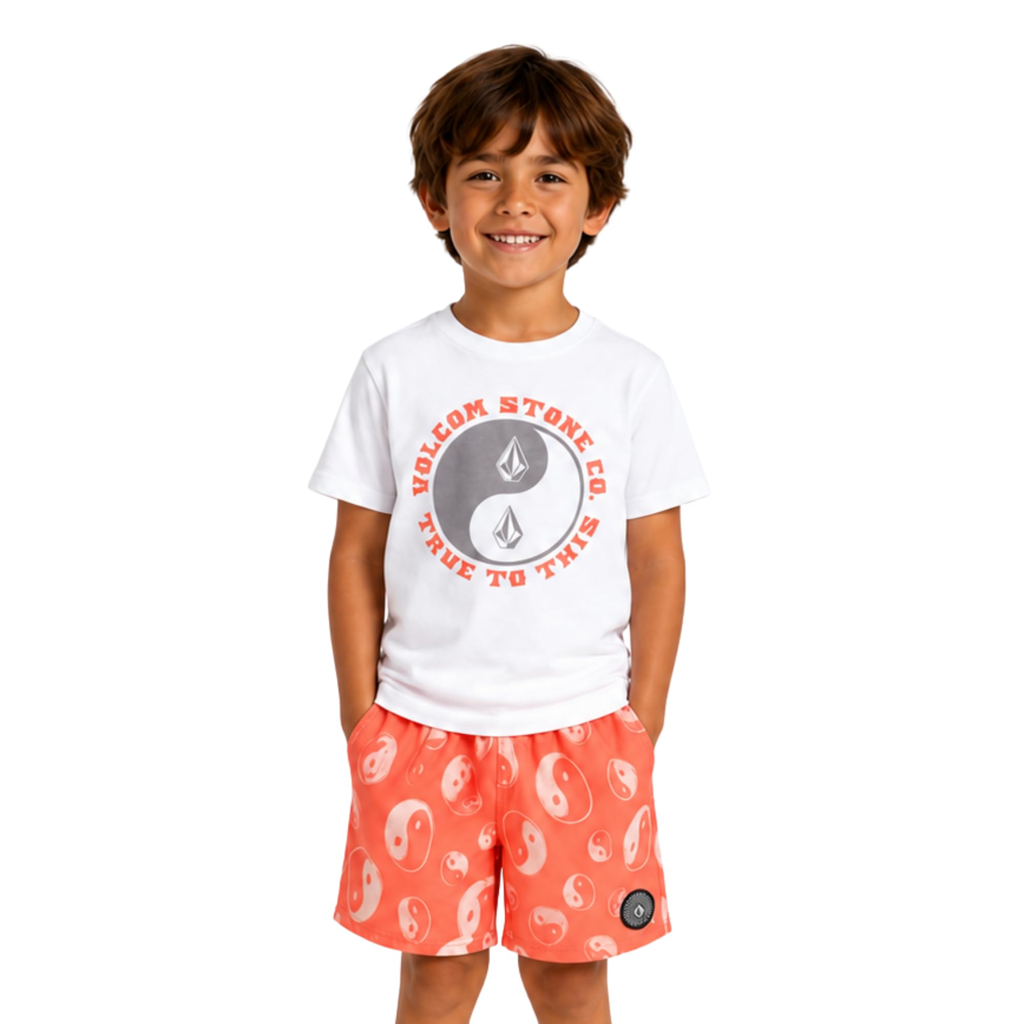 Volcom Ensemble de bain 2 pièces pour bébé garçon – Maillot de bain à manches courtes avec t-shirt graphique et short de bain – Maillot de bain pour petit garçon