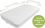 Vesta Baby Premium Ultra Soft Natural Bamboo Rayon Jacquard Crib Mattress Protector - 52” x 28” Fitted Noiseless Waterproof Crib Mattress Cover - Absorbent Breathable Pad for Infant & Toddler Bed