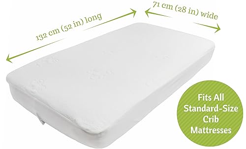 Miniatura 3 de Vesta Baby Protector de colchón para cuna, resistente al agua, suave jacquard, sábana bajera ajustable de rayón de bambú natural para bebés y niños