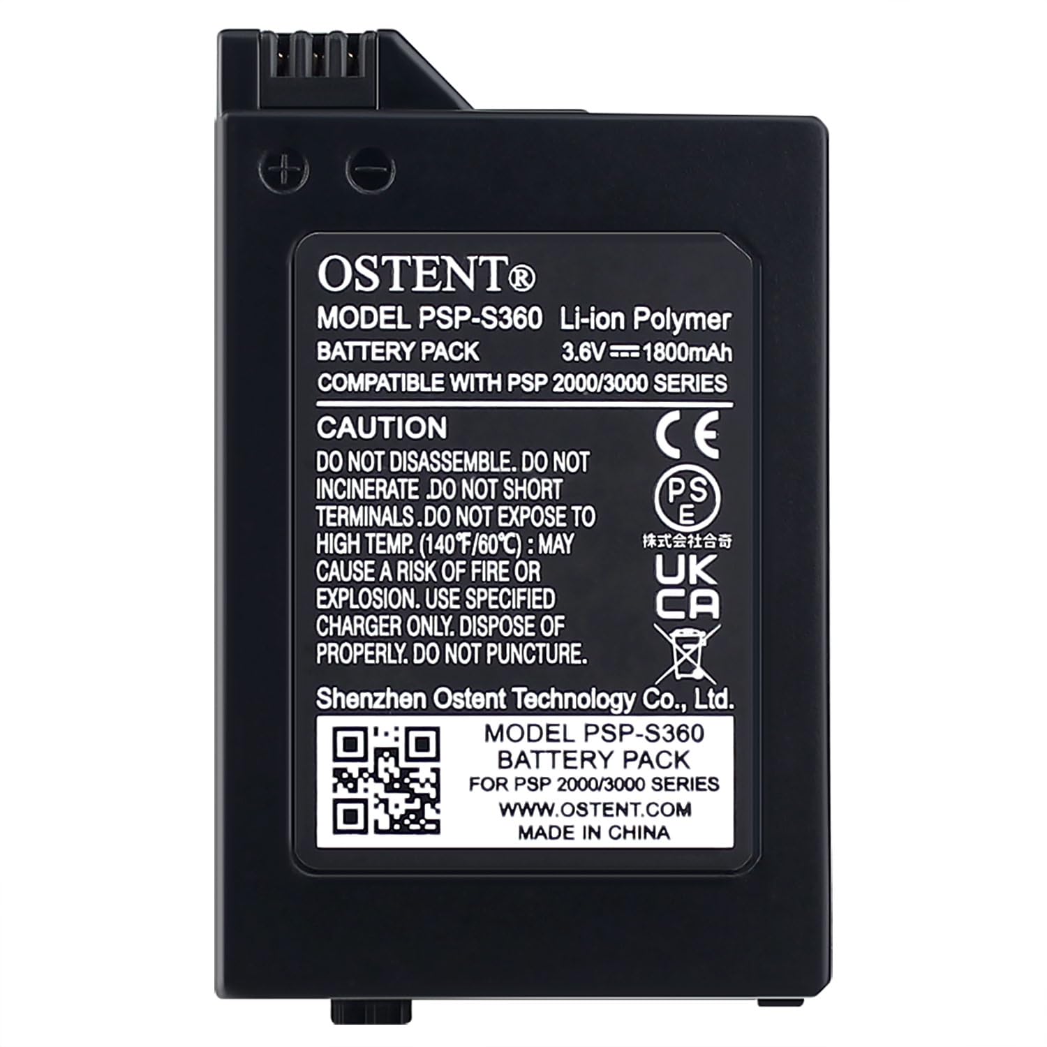 Amazon.co.jp: OSTENT PSP 2000/3000 用 1800mAh 3.6V リチウムイオン