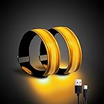 OMKHE Rechargeable LED Armband for Running(2 Pack), Light Up LED Armband, High Visibility Reflective Running Gear for Night Safety, Running Lights for Running Walking Cycling
