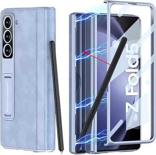 DOOTOO - Funda para Samsung Galaxy Z Fold 5, protección magnética de bisagra, soporte de policarbonato duro con protector de pantalla, cuerpo