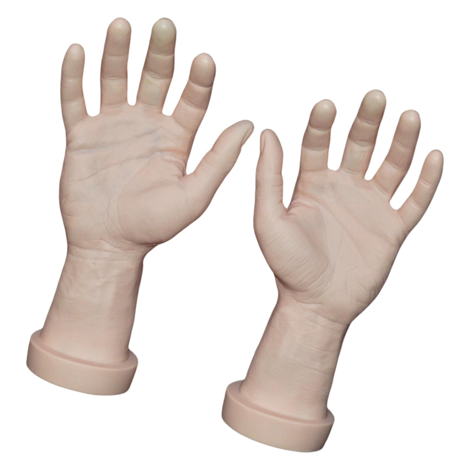 oringnat 2pcs Sturdy Faux Human Hands Mannequin Male Hand Realistic Display Props for Nails Training and Party