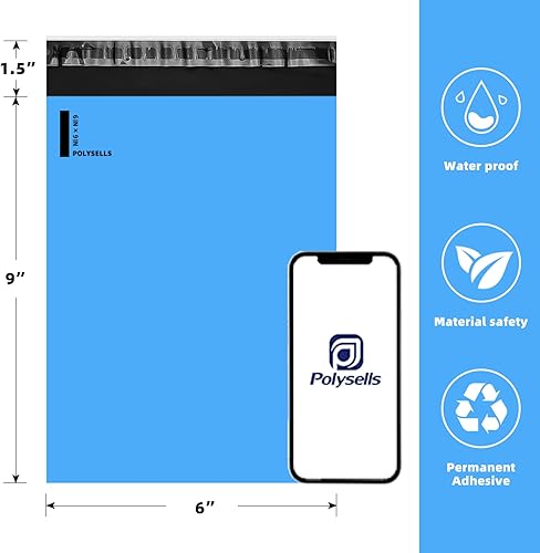 Miniatura 2 de POLYSELLS Sobres de envío de polietileno, sellado adhesivo fuerte, bolsas de correo postal impermeables y resistentes al desgarro. Bolsas de correo