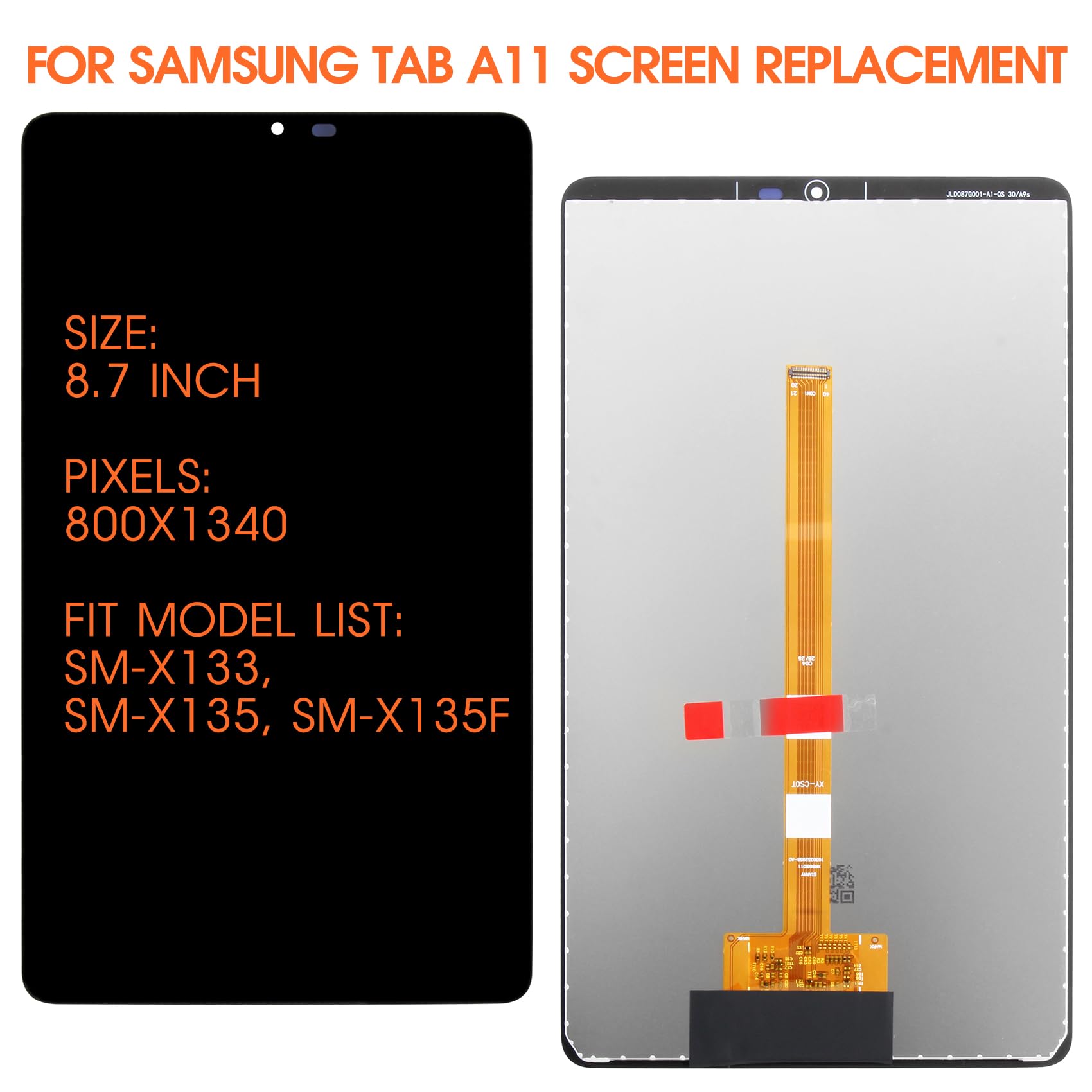 Écran LCD Samsung Galaxy Tab A11 2025 SM-X133 SM-X135 SM-X135F 8,7 Pouces Tactile Réparation Noir
