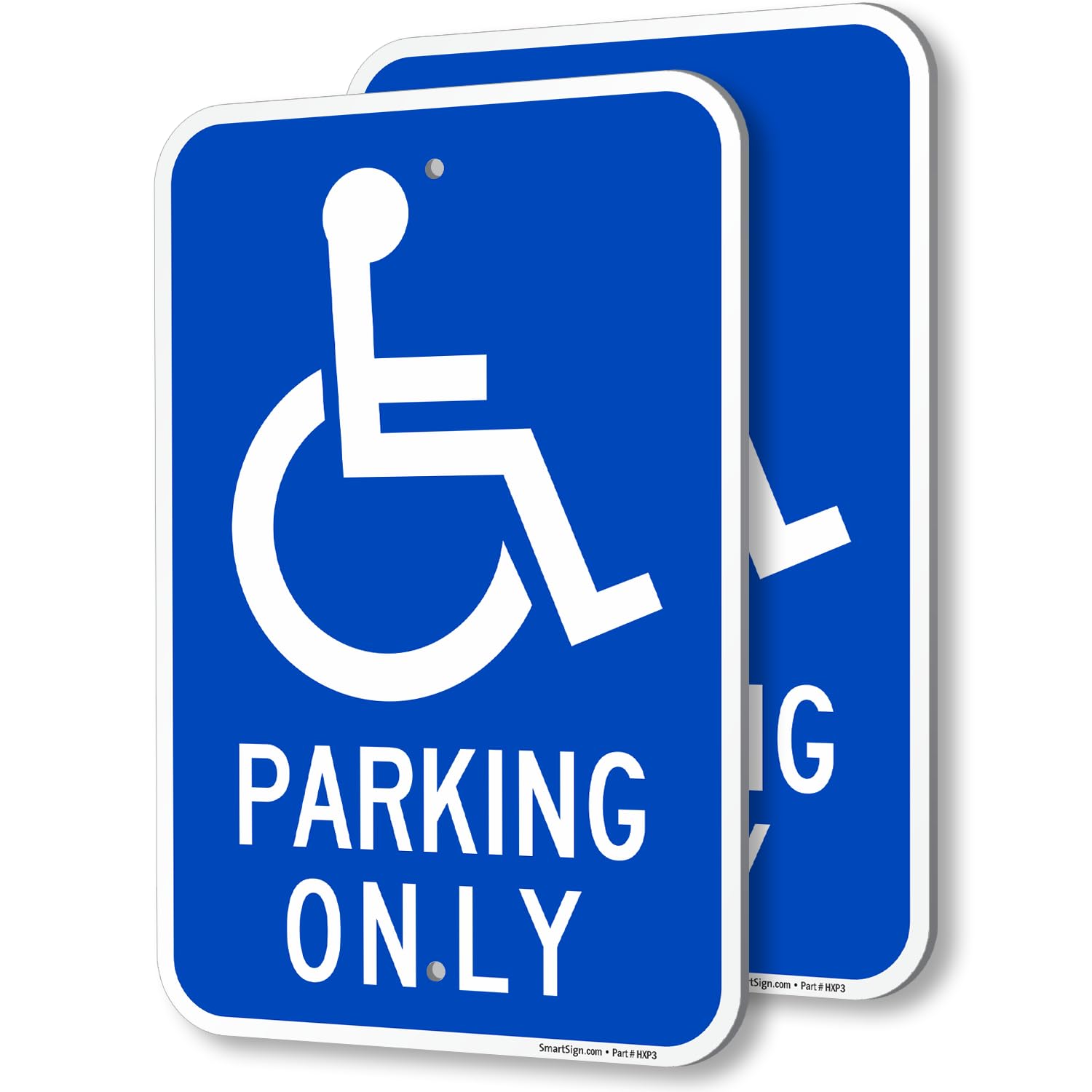 SmartSign Handicap Parking Sign – 24”x12”, Blue & White, Reflective, Aluminum – California Fine $250 - View #10