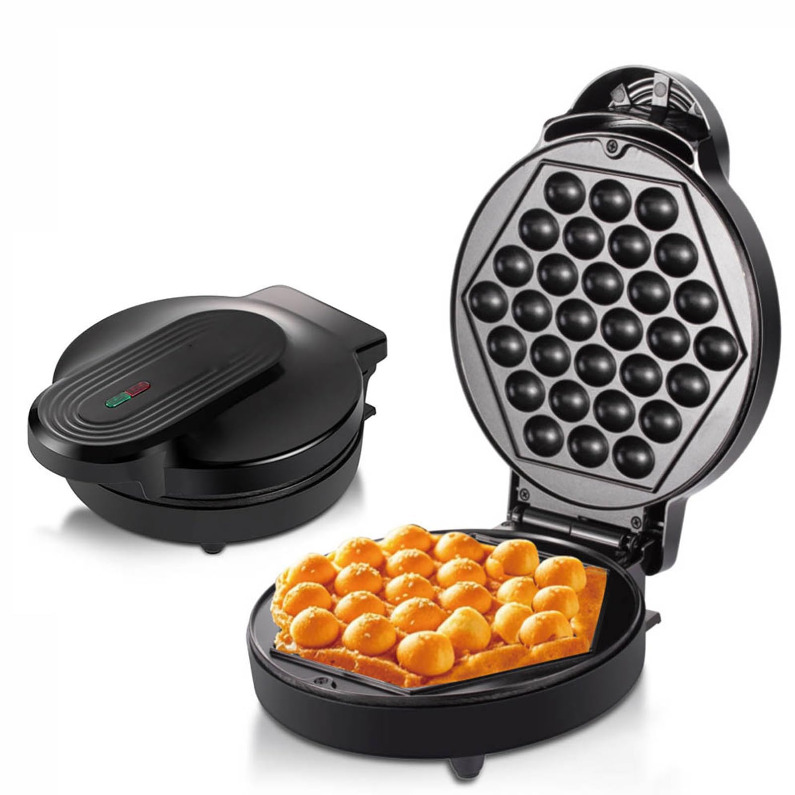 Bubble Waffle Maker Design Multifunzione Facile da Pulire per Coni Gelato Domestici 30 Fori Senza BPA (Spina europea)