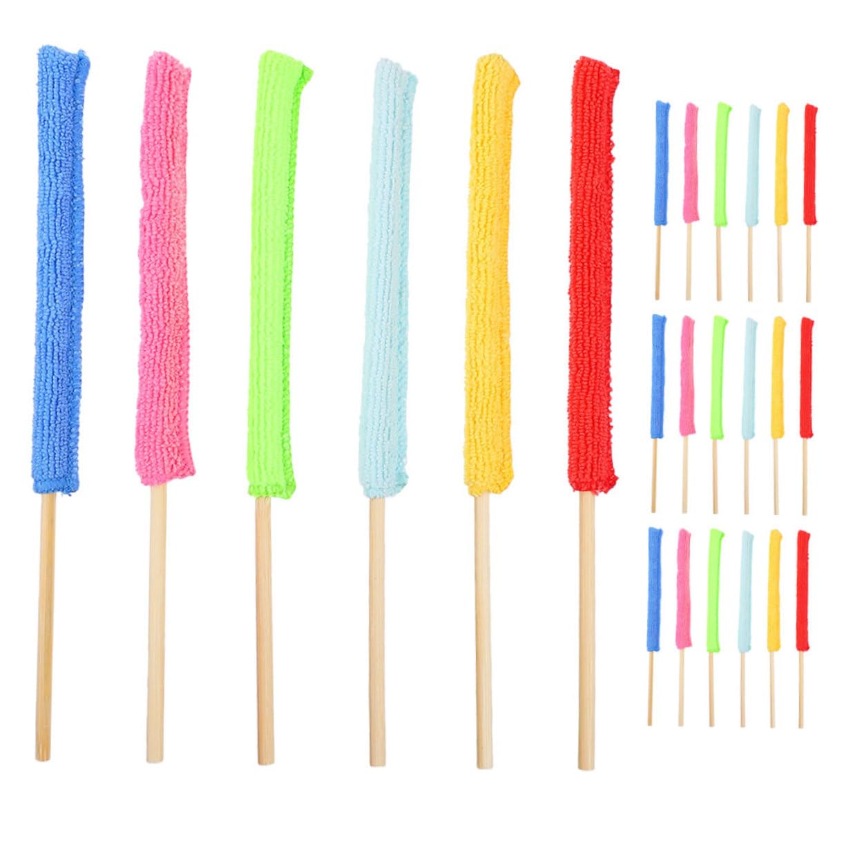 PartyKindom 24Pcs Cleaning Sticks Glass Cleaning Window Brush for Household Use for Corners Crevices and Air Vents Durable Comfortable Grip