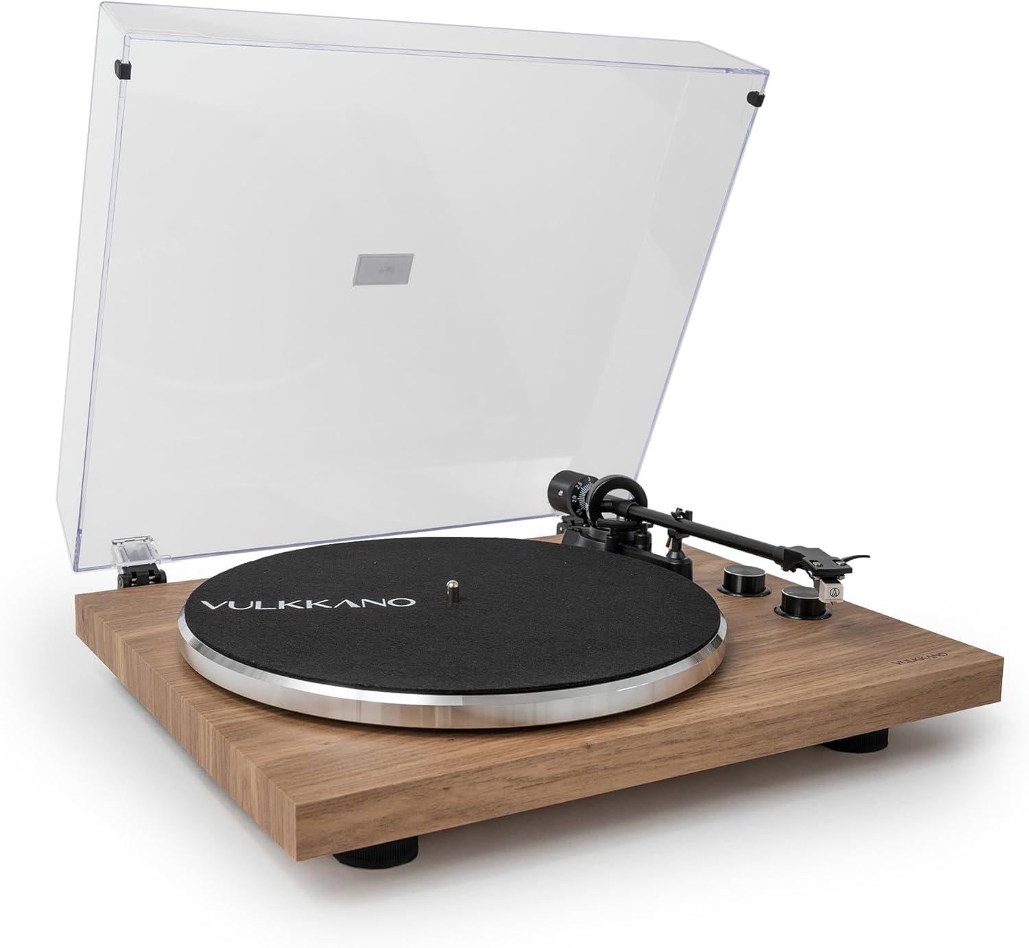 VULKKANO TD10 Gramofon Bluetooth z automatycznym odtwarzaniem, precyzyjne ramię, zintegrowany korektor fonu/linia i elegancka konstrukcja kompatybilna z winylami 33 i 45 obr./min