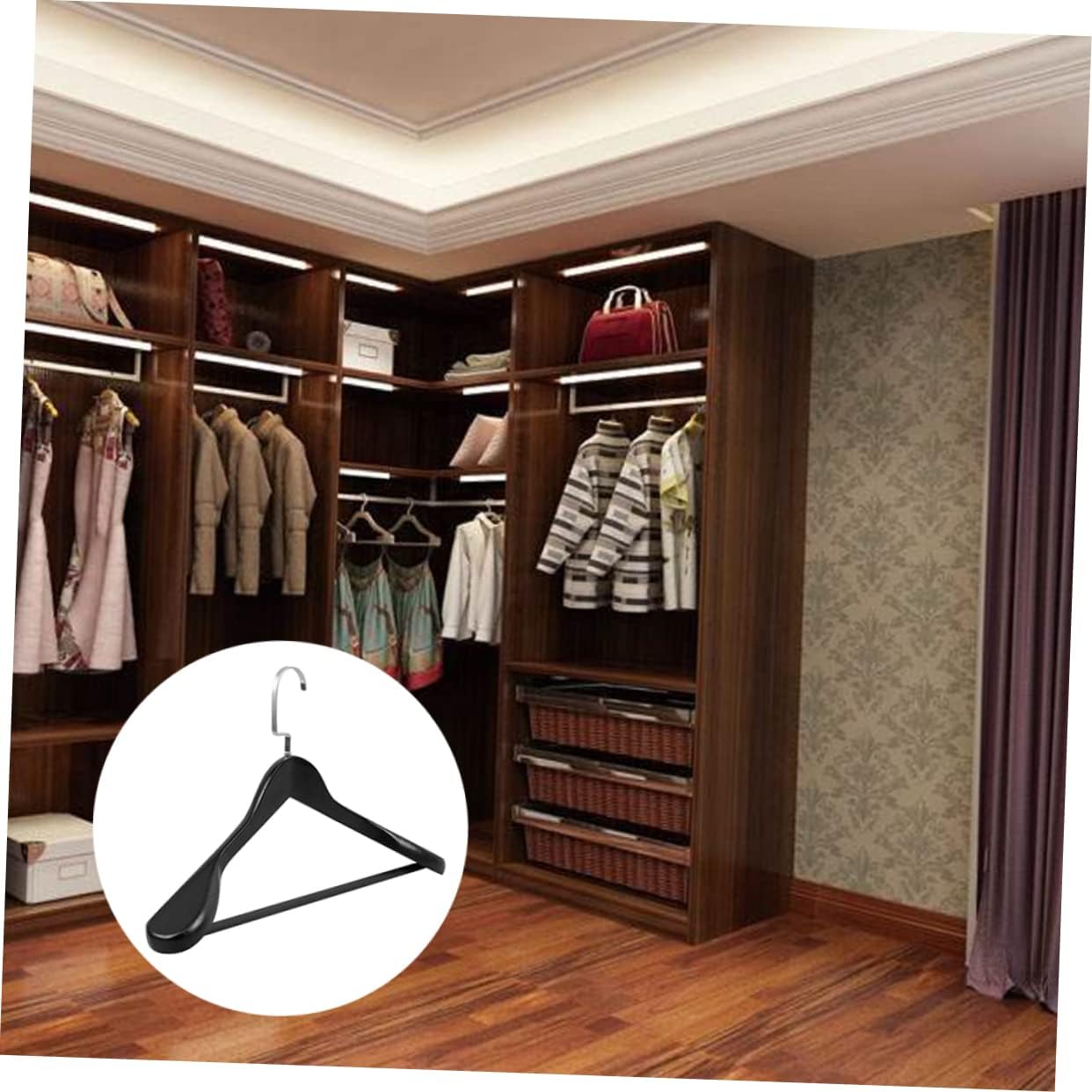 2pcs Solid Coat Hanger Traceless Design Heavy Duty Drying Rack for Sweaters Clothing Hanger for Drying