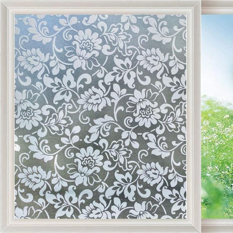 Image of WOO Home Frosted Glass Window Film & Stickers (12 X 48 Inchs) Privacy Window Cover for Home & Office - Easy Apply, UV Protection, Removable Decorative Film (Frosted Bubble 1 X 4 SQFT)
