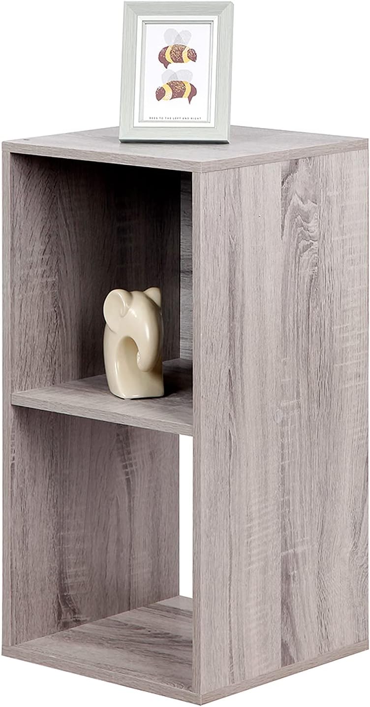 PACHIRA E-Commerce Storage Cubes Wooden, Unit Shelf, Closet Cabinet, Bookshelf File Organizer Rack in Living Room, Bedroom, Study,2 Cube, Oak Grey