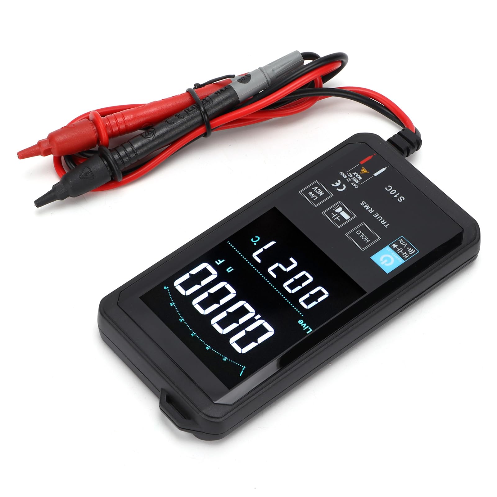 Multimetro Digitale S10C Misuratore True RMS Portatile Ad Alta Precisione per la Misurazione Dell'energia Elettrica Display LCD di Dimensioni Compatte
