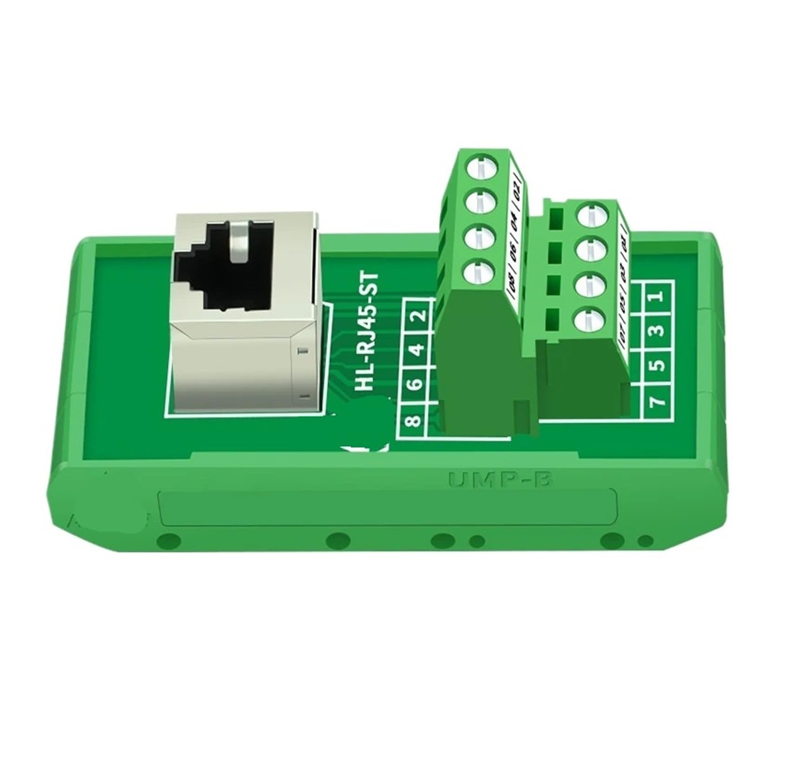 Adaptador divisor RJ-45 vertical para solucionar cableado en riel DIN 4