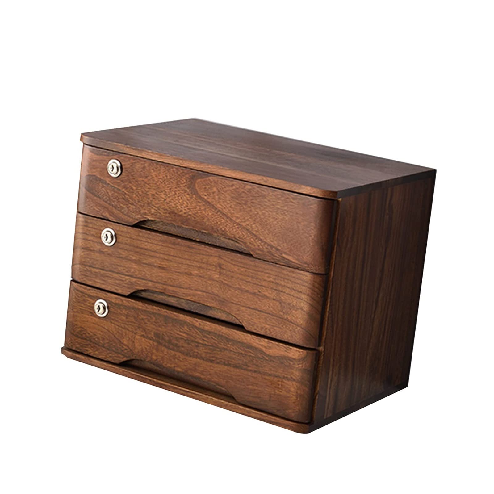 SaryEdge Solid Wood Desk File Cabinet with Lockable Drawers Wooden for Office Supplies & A4/Receipt Files Stylish Storage Solution for Home Office,3 drawer