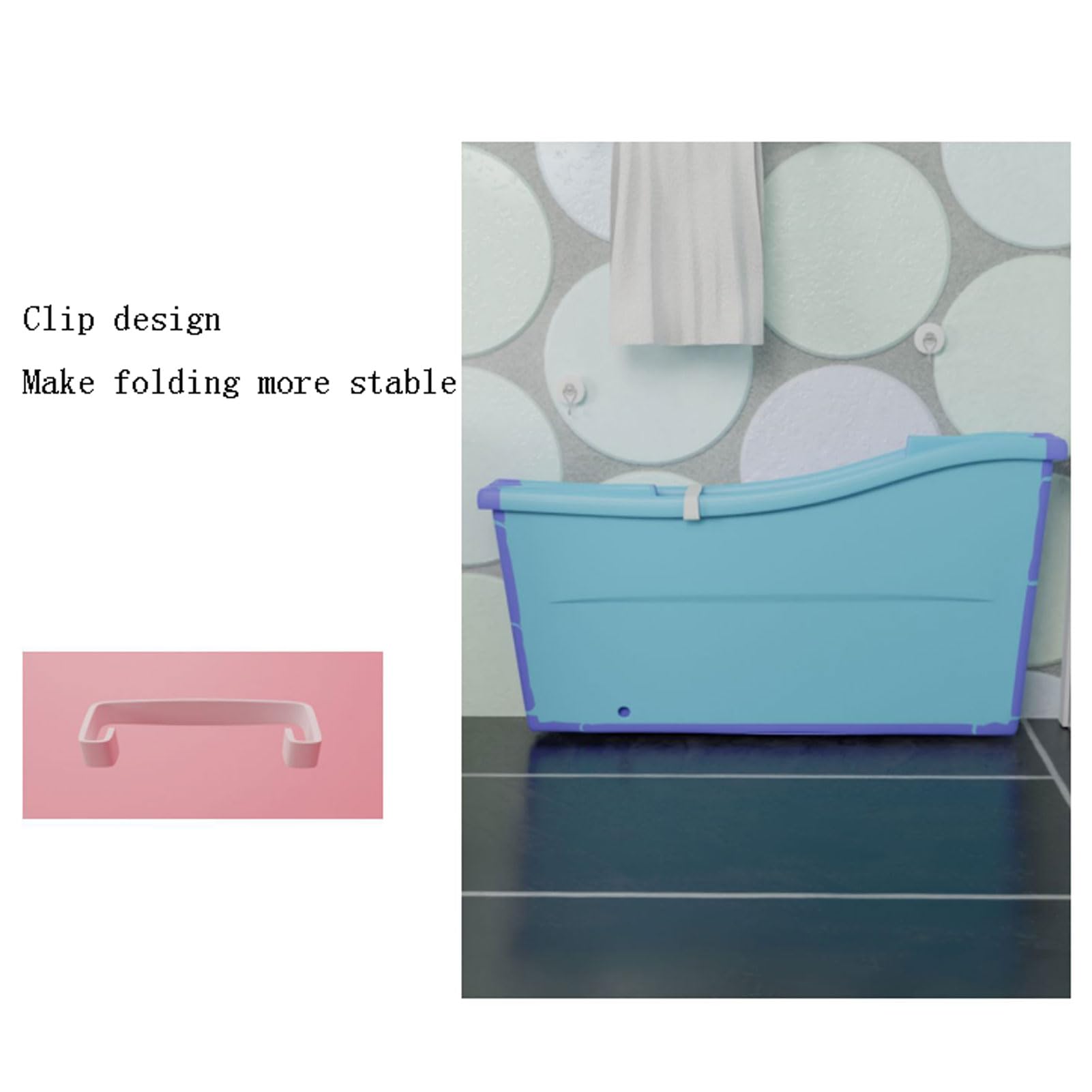 Bañera Plegable, Bañera De Agua Móvil, Sauna para Adultos, Cubo Rectangular, Bañera Familiar, baño Familiar SPA,Duradera Y Fácil De Almacenar(Color:Rosa)