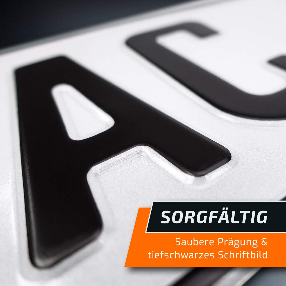 1 Parkplatzschild | 520 x 110 mm | WUNSCHTEXT BIS ZU 9 ZEICHEN | Parkplatz-Kennzeichen | Kfz Kennzeichen | Wunschbeschriftung | DHL-Versand