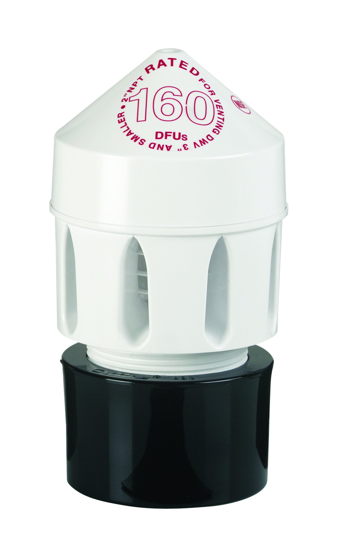 Photo 1 of Oatey 39221 Air Admittance Valve with Straight ABS Schedule 40 Adapter Sure-Vent 3 in. x 3 in.160 Branch, 72 Stack DFU Capacity