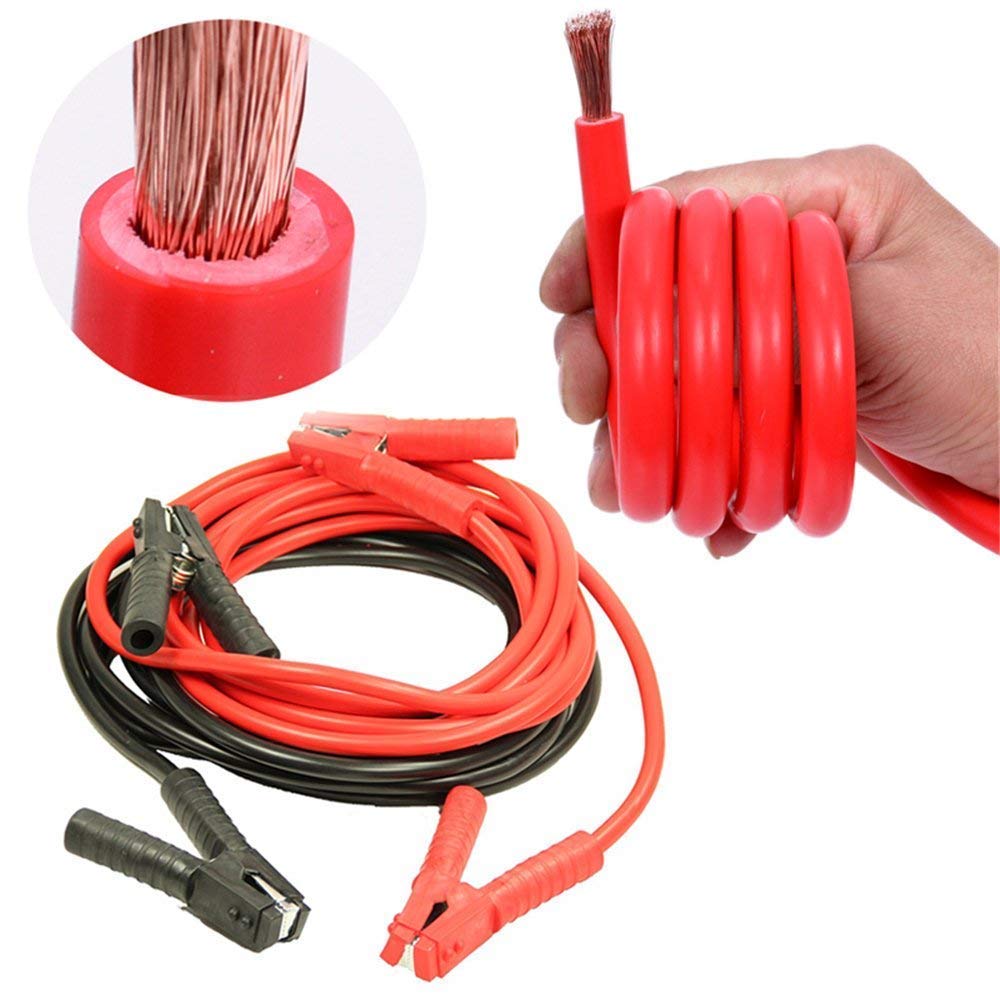 YUENFONG 2 x 6 m startkabels, 12 V/24 V, starterkabelset, overbruggingskabel voor auto, vrachtwagen, motorfiets, met overspanningsbeveiliging