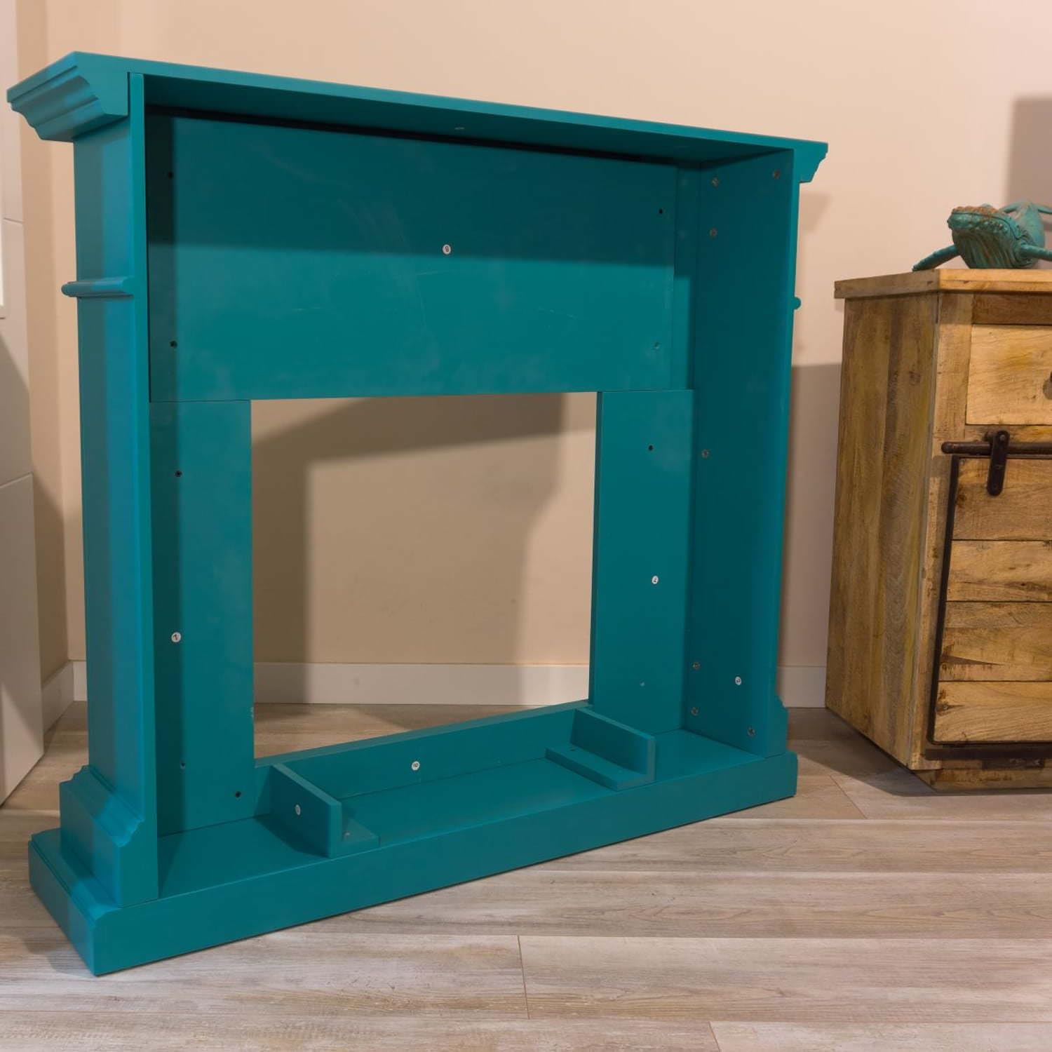 Mpc Marco Chimenea Cetona Azul Turquesa Marco Chimenea Cetona Azul Turquesa MDF Marco Madera