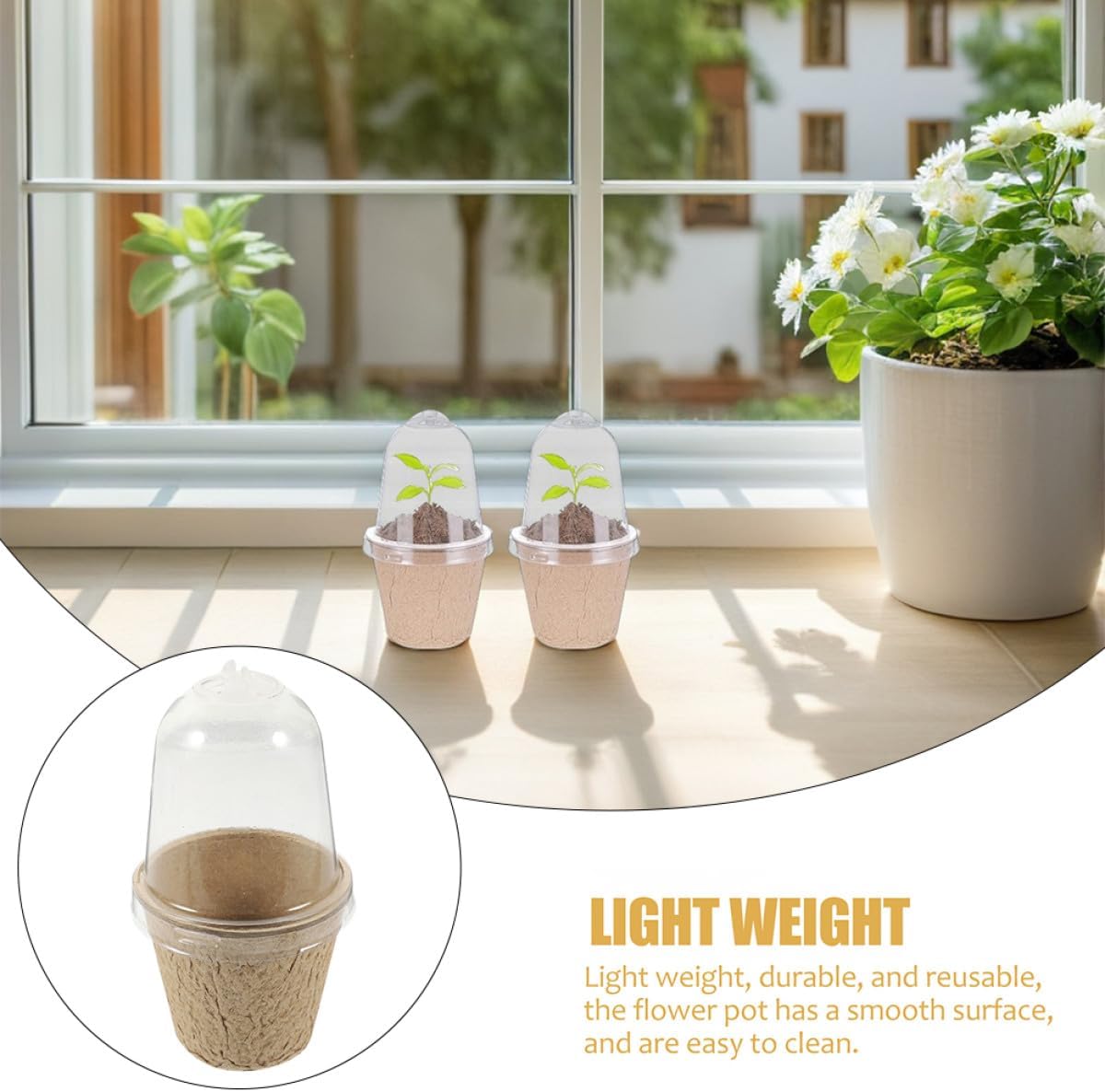 40pcs Biodegradable Pulp Seedling Cups with Lid, 6cm Round Nursery Planting Pots for Germination and Transplanting, Eco-Friendly Cultivation Containers for Garden and Balcony Use