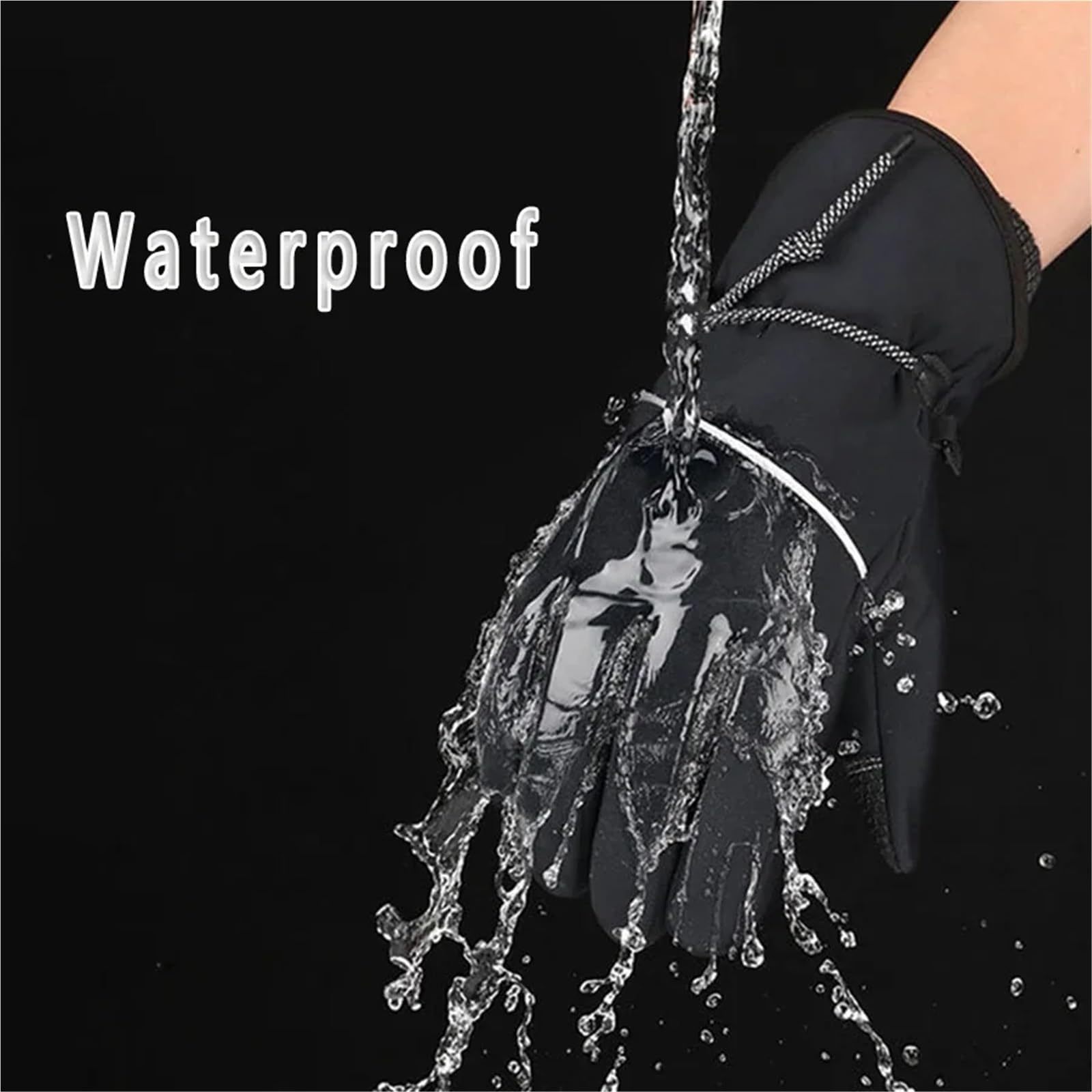 1 Paar Winterhandschuhe, wasserdicht, Winddicht, for Herren und Damen – warme Handschuhe for kaltes Wetter, Fahren, Radfahren, Laufen, Klettern(Blue)