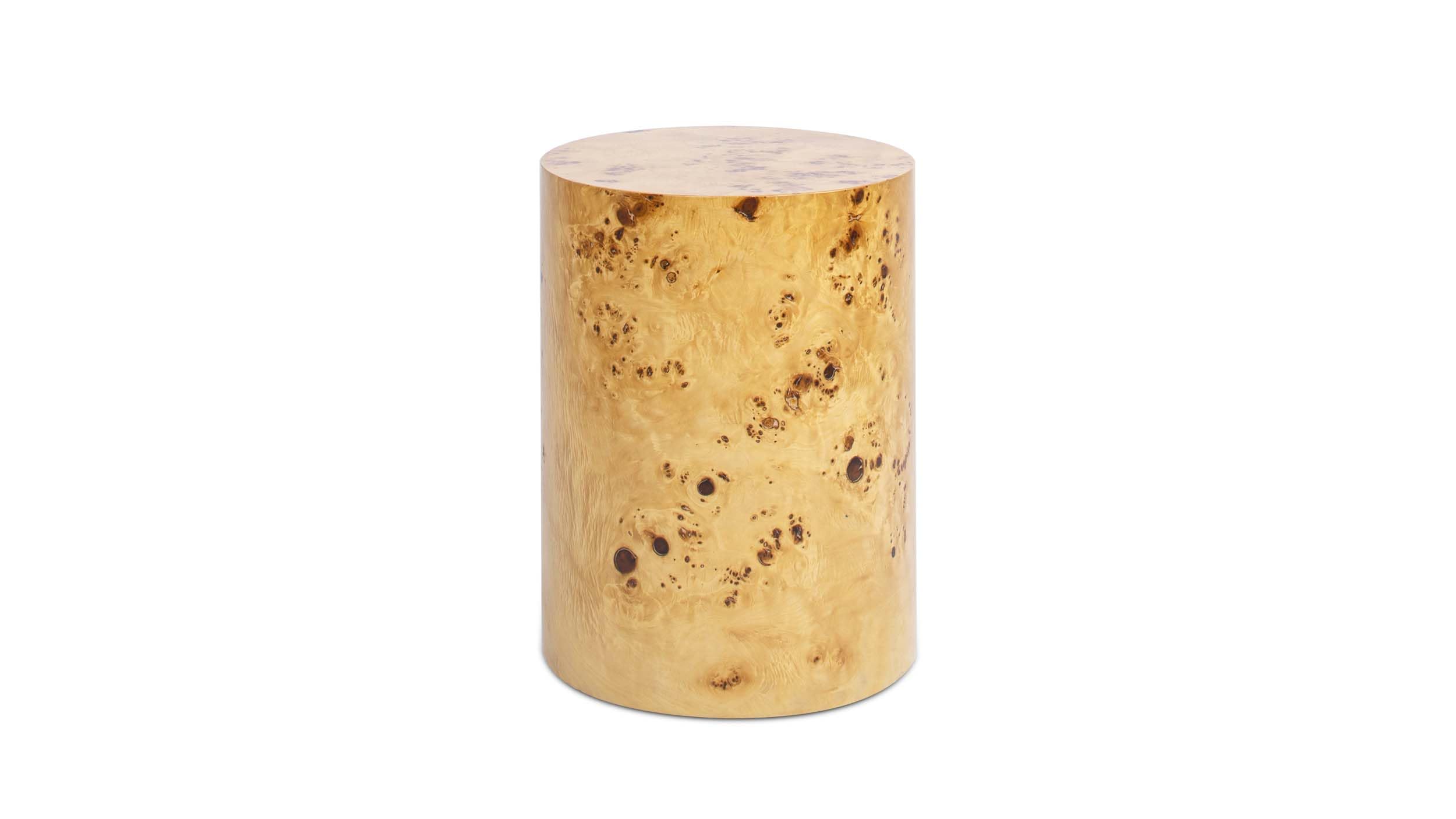 Jennifer Taylor Home Nebula 20" Accent Oval Pillar Side Table Warm Natural Brown Burl Wood-image-24