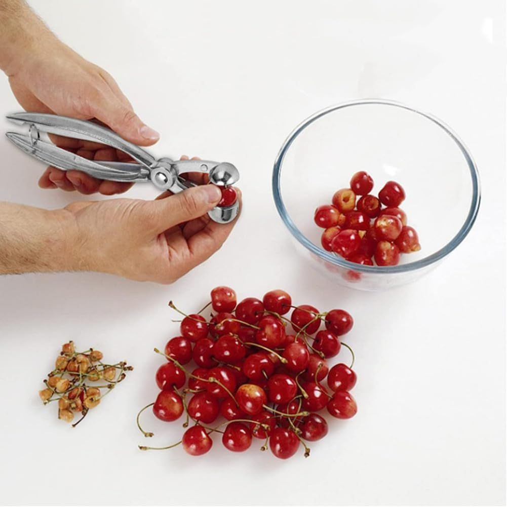 Cherry Seed Remover Pitter Aluminum Alloy Olive Core Remover Tool Kitchen Utensils?Portable Cherry Pitter Tool Kitchen aid with Space Saving Design