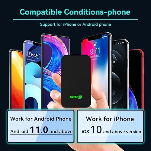 Miniatura 3 de CarlinKit Adaptador inalámbrico CarPlay 5.0, modelo de coche con cable de fábrica, 2026, Plug & Play, conexión automática, actualización OTA, chip