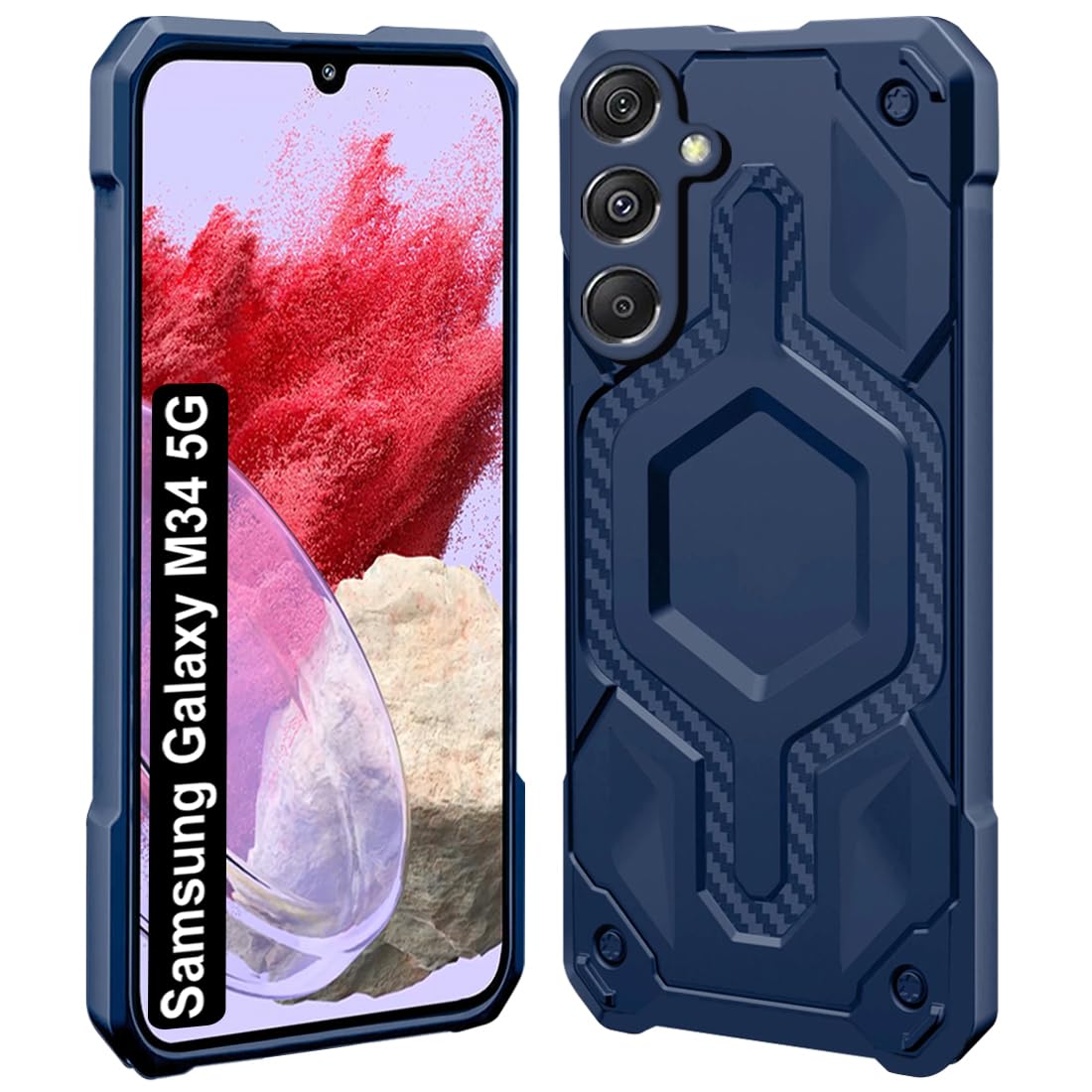 Fashionury Samsung Galaxy M34 5G / F34 5G Back Cover | Shockproof Armor Bumper | Hybrid Defender Series | Ultimate Drop Protection | Soft TPU Case for Samsung M34 5G / F34 (Blue) (B0CGN86F4B) Amazon Price History, Amazon Price Tracker