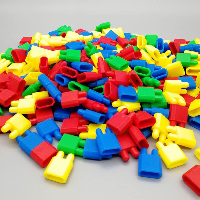 Image of AEXONIZ TOYS Plastic Bullet Cube Building Blocks - 200Pcs, Multicolor Bulk Plastic Educational Stacking Counting Interlocking Smart City Building Block for Indoor, Outdoor for Kids