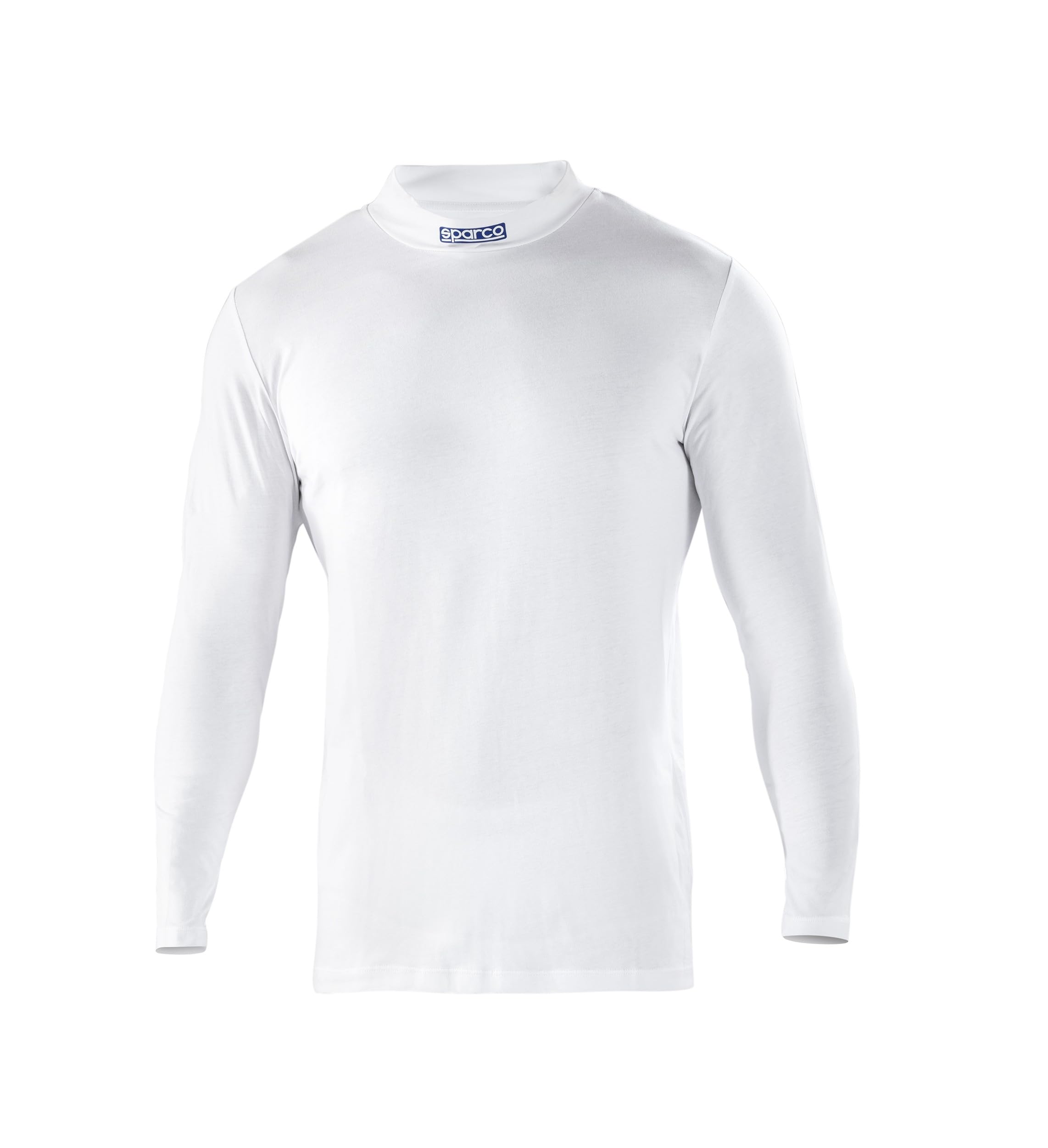 Sparco Unisex White Brand Model Long Sleeve T-Shirt High Neck B-Rookie Top Cot L